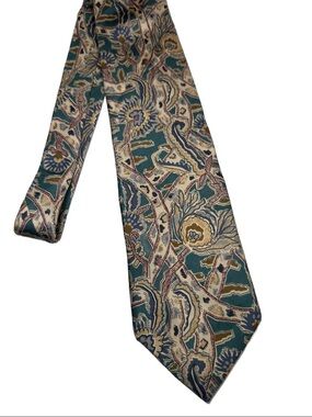 Christian Dior Monsieur Vtg Tie Paisley Botanical 100% Silk Italy W:3.5” L:57.5”